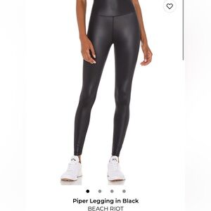 Beach Riot Shiny Black Leggings